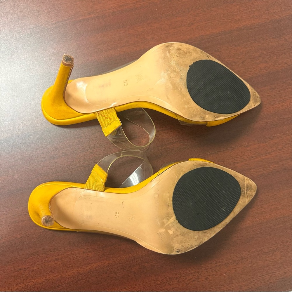 Bcbgeneration Yellow Heels Clear Strap Womens Siz… - image 7